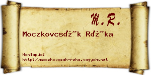 Moczkovcsák Réka névjegykártya
